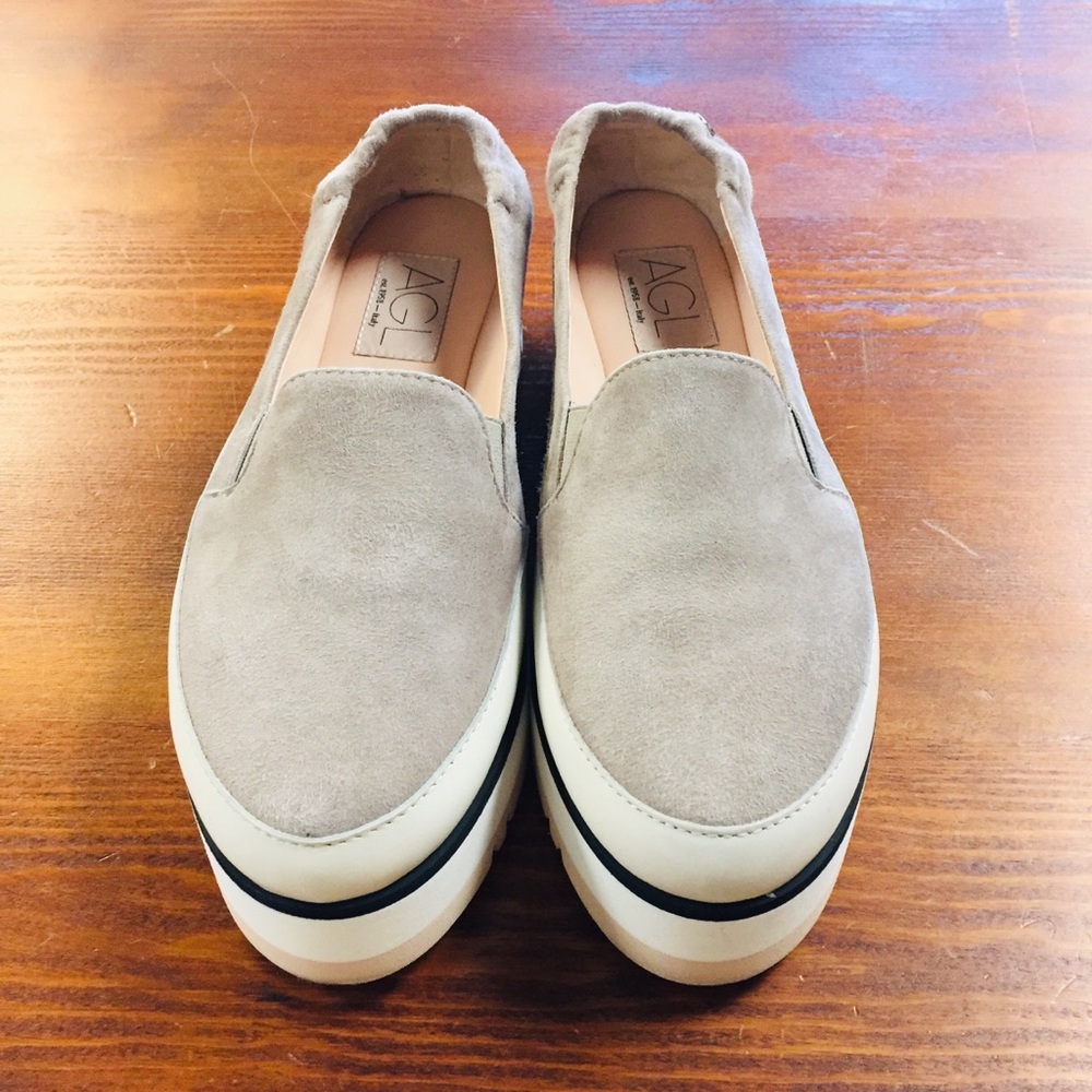 AGL suede platform slip on sneaker